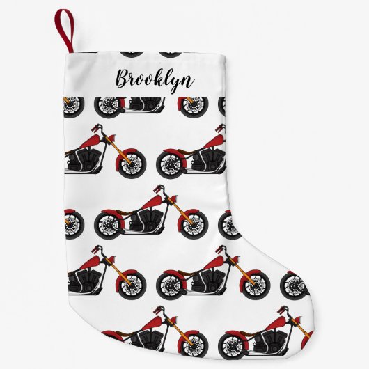 Motorfietafbeelding met snijder kleine kerstsok (Voorkant)
