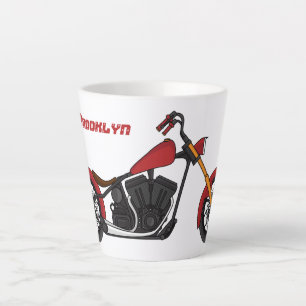 Motorfietafbeelding met snijder latte mok