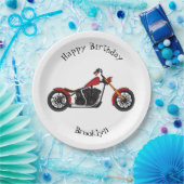 Motorfietafbeelding met snijder papieren bordje (Feest)