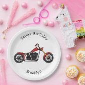 Motorfietafbeelding met snijder papieren bordje (Feest)