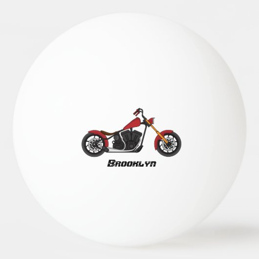 Motorfietafbeelding met snijder pingpongbal (Voorkant)