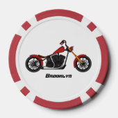 Motorfietafbeelding met snijder poker chips (Achterkant)