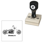 Motorfietafbeelding met snijder rubberstempel (Gestempeld)