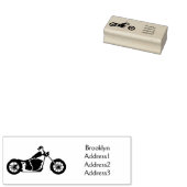 Motorfietafbeelding met snijder rubberstempel (Gestempeld)