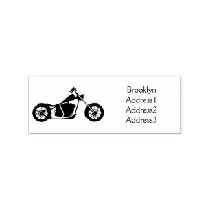 Motorfietafbeelding met snijder rubberstempel
