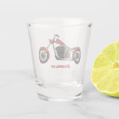 Motorfietafbeelding met snijder shot glas (Achterkant)