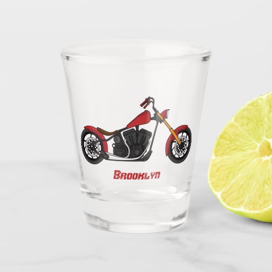 Motorfietafbeelding met snijder shot glas (Voorkant)