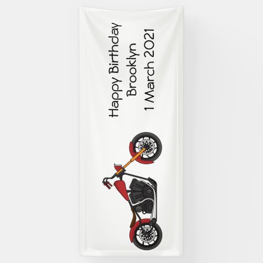 Motorfietafbeelding met snijder spandoek (Verticaal)