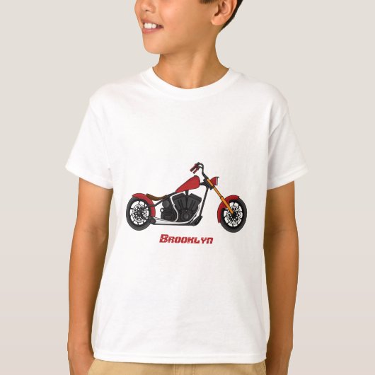 Motorfietafbeelding met snijder t-shirt (Voorkant)