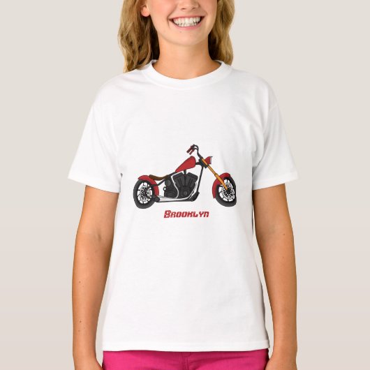 Motorfietafbeelding met snijder t-shirt (Voorkant)