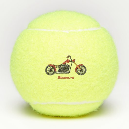 Motorfietafbeelding met snijder tennisballen (Voorkant)