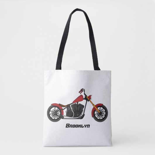 Motorfietafbeelding met snijder tote bag (Voorkant)