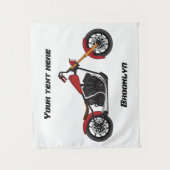 Motorfietafbeelding met snijder wandkleed (Voorkant)