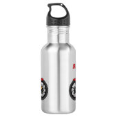 Motorfietafbeelding met snijder waterfles  (Achterkant)