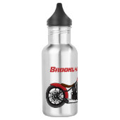 Motorfietafbeelding met snijder waterfles  (Links)