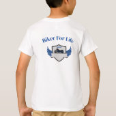 Motorfietblauw en grijze graffiti jongens T-Shirt (Achterkant)