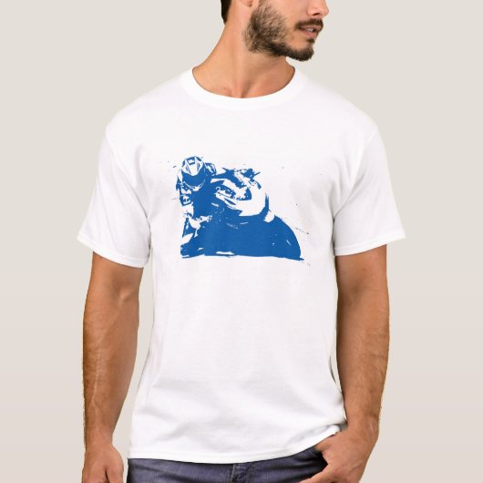 Motorfietblauw T-shirt (Voorkant)
