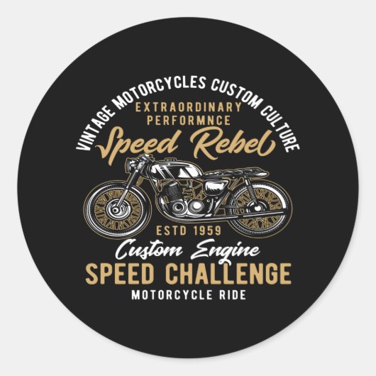 Motorfietrebel Ronde Sticker (Voorkant)