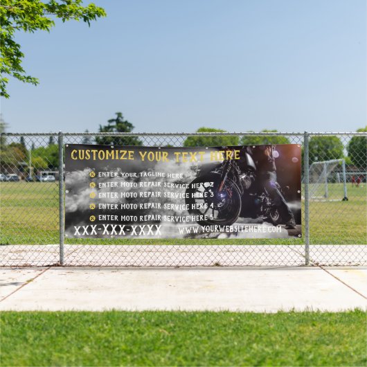 Motorfietreparatie aanpassen Groot winkelen Spandoek (Insitu)