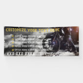 Motorfietreparatie aanpassen Groot winkelen Spandoek (Horizontaal)