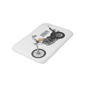 Motorfiets 1950 cartoon, afbeelding badmat (Gekanteld)