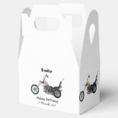 Motorfiets 1950 cartoon, afbeelding bedankdoosjes (Geopend)