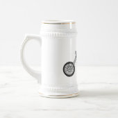 Motorfiets 1950 cartoon, afbeelding bierpul (Links)