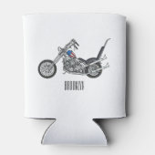 Motorfiets 1950 cartoon, afbeelding blikjeskoeler (Achterkant)