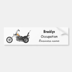 Motorfiets 1950 cartoon, afbeelding bumpersticker
