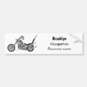 Motorfiets 1950 cartoon, afbeelding bumpersticker (Voorkant)