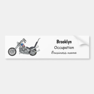 Motorfiets 1950 cartoon, afbeelding bumpersticker