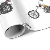Motorfiets 1950 cartoon, afbeelding cadeaupapier (Rol Hoek)