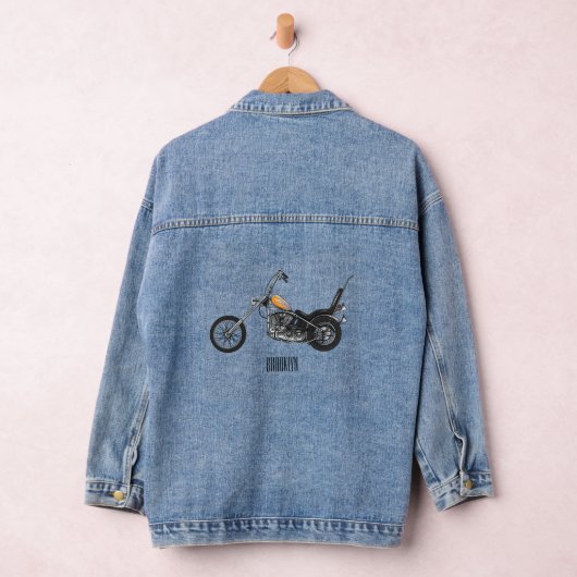 Motorfiets 1950 cartoon, afbeelding denim jacket (Hangar)