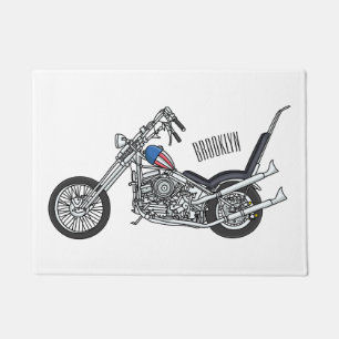 Motorfiets 1950 cartoon, afbeelding deurmat