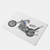 Motorfiets 1950 cartoon, afbeelding deurmat (Schuin)