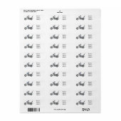 Motorfiets 1950 cartoon, afbeelding etiket (Full Sheet)