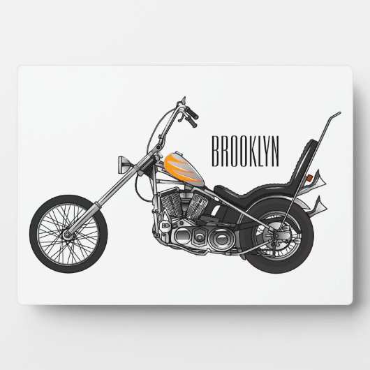 Motorfiets 1950 cartoon, afbeelding fotoplaat (voorkant)