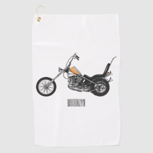 Motorfiets 1950 cartoon, afbeelding golfhanddoek