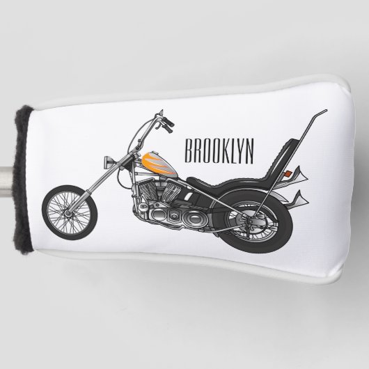 Motorfiets 1950 cartoon, afbeelding golfheadcover (Voorkant)