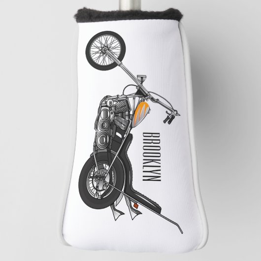 Motorfiets 1950 cartoon, afbeelding golfheadcover (Draai 90)