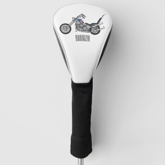 Motorfiets 1950 cartoon, afbeelding golfheadcover (Voorkant)