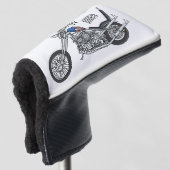 Motorfiets 1950 cartoon, afbeelding golfheadcover (3/4 voorkant)