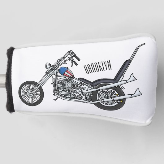 Motorfiets 1950 cartoon, afbeelding golfheadcover (Voorkant)