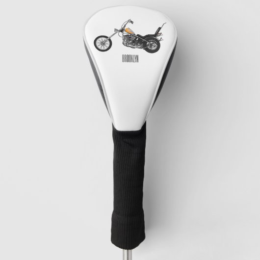 Motorfiets 1950 cartoon, afbeelding golfheadcover (Voorkant)