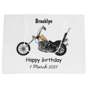 Motorfiets 1950 cartoon, afbeelding groot cadeauzakje