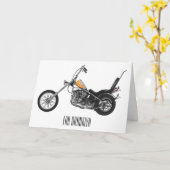 Motorfiets 1950 cartoon, afbeelding kaart (Gele Bloem)