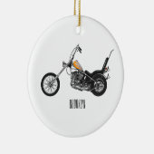 Motorfiets 1950 cartoon, afbeelding keramisch ornament (Rechts)