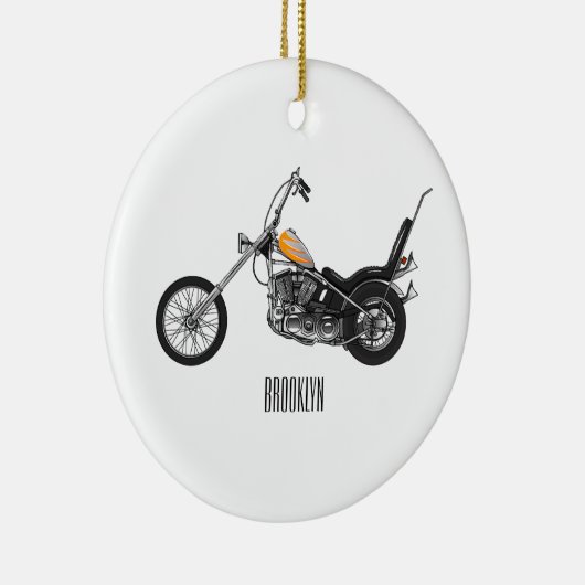 Motorfiets 1950 cartoon, afbeelding keramisch ornament (Rechts)