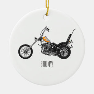Motorfiets 1950 cartoon, afbeelding keramisch ornament