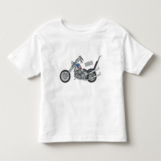 Motorfiets 1950 cartoon, afbeelding kinder shirts (Voorkant)